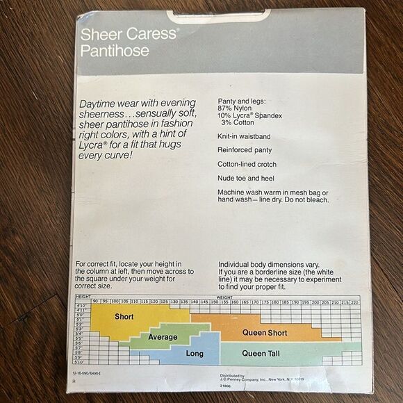 Vintage new in packaging Jcpenney Sheer Caress Sandalfoot taupe pantyhose - Picture 3 of 6